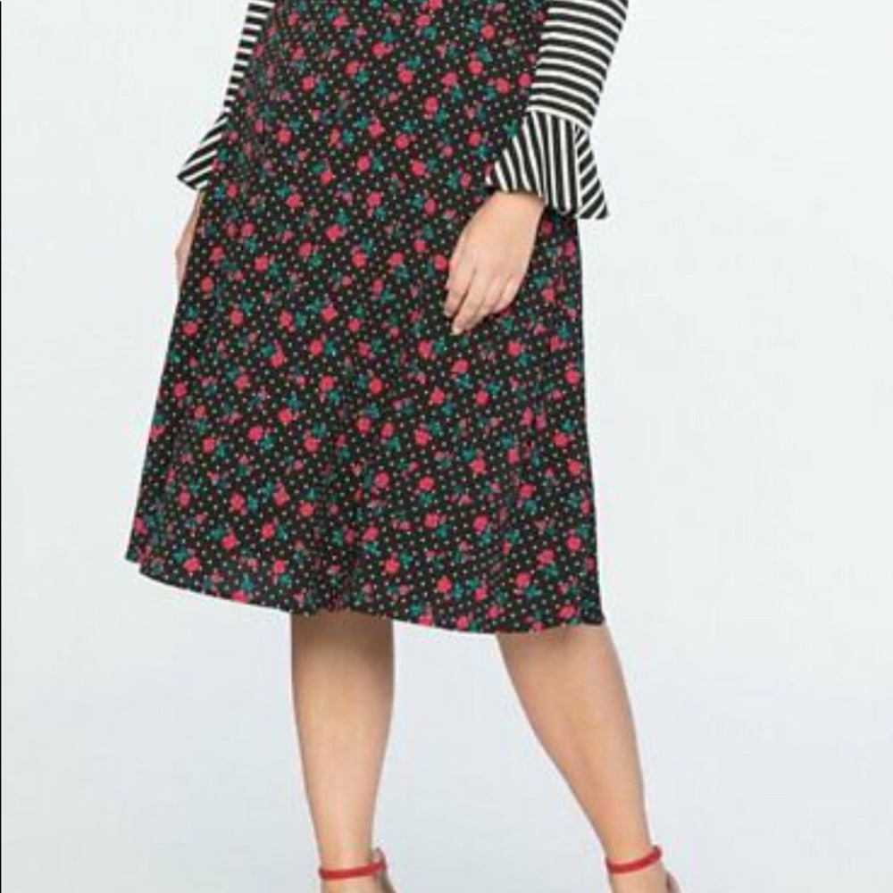 Draper James for Eloquii polka dot floral midi